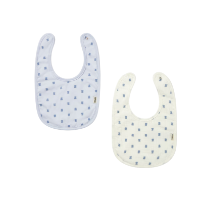 8434134551251 Tous Baby Conjunto 2 Babetes Ursos Branco/Azul | 100% Algodão