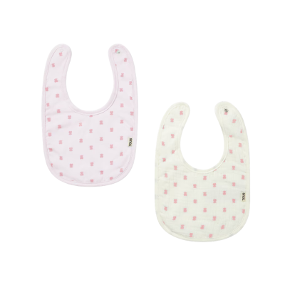 8434134551244 Tous Baby Conjunto 2 Babetes Ursos Branco/Rosa | 100% Algodão