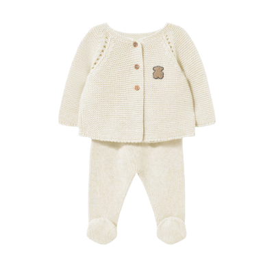 8434134560116 Tous Baby Conjunto de Malha Bebé Tricot Bege 1-3M | Presente recém nascido