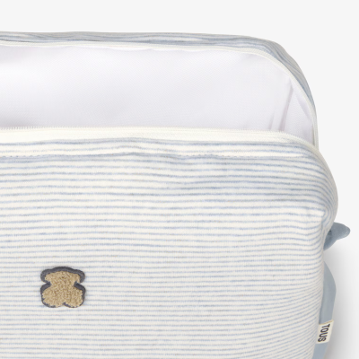 Tous Baby Nécessaire Riscas Azul com Urso Bordado 26cm | Farmácia d'Arrábida