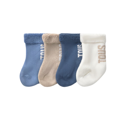 8434134559981 Tous Baby Conjunto 4 Pares de Meias Bebé Azul-Bege-Branco 6-12M