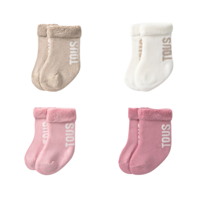Tous Baby Conjunto 4 Pares de Meias Bebé Rosa 6-12M | Farmácia d'Arrábida