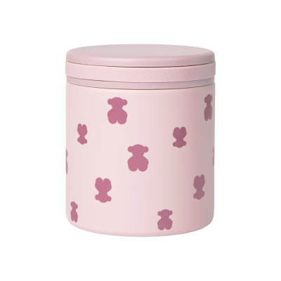 8434134553798 Tous Baby Mini Brunch Termo Fluffy com Revestimento Cerâmico Ursos Rosa 400ml