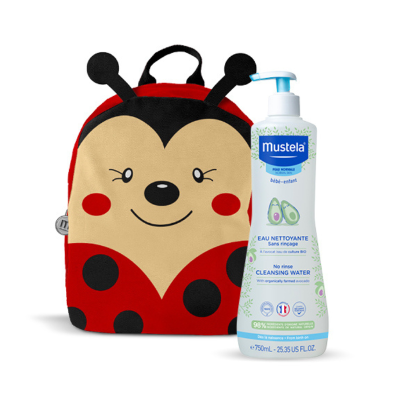 Mustela Água de Limpeza Bebé 750ml OFERTA Mochila Joaninha | Farmácia d'Arrábida