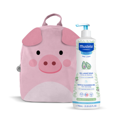 Mustela Espuma de Banho Multissensorial Bebé 750ml + OFERTA Mochila Porquinho