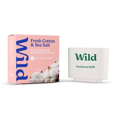 Wild Desodorizante Natural Recarga Algodão Fresco e Sal Marinho 40g