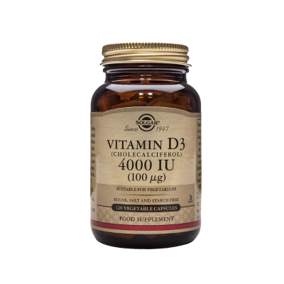 0033984529083 Solgar Vitamina D3 4000 UI 120 Cápsulas