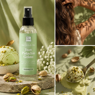 Soivre Cosmetics Yum Pistachio Gelato Nº33 Bruma Perfumada Cabelo Corpo 100ml | Farmácia d'Arrábida