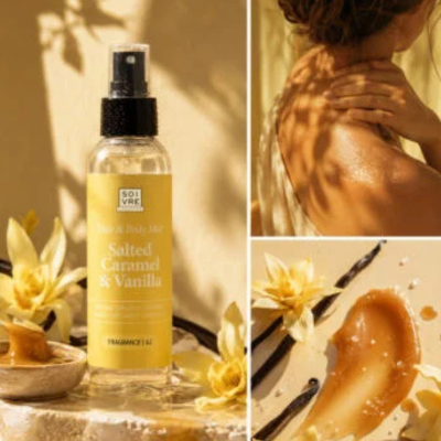 Soivre Cosmetics Salted Caramel Vanilla Nº62 Bruma Perfumada Cabelo Corpo 100ml | Farmácia d'Arrábida