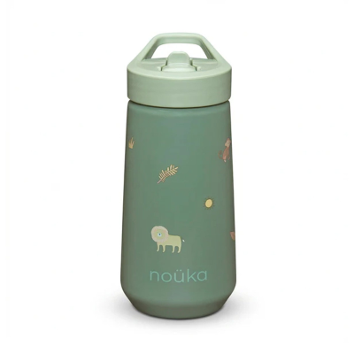 Noüka Garrafa de Plástico Tampa Flip-Top e Palhinha 400ml Safari | Farmácia d'Arrábida