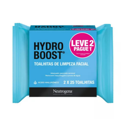 Neutrogena Hydro Boost Toalhitas Limpeza Rosto 2x25 | Farmácia d'Arrábida