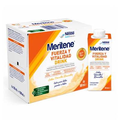 7606186 Meritene Força e Vitalidade Drink Baunilha 6x180ml | Proteína