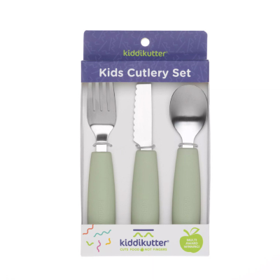 KiddiKutter Conjunto de Talheres Infantil Sage 3 peças | Farmácia d'Arrábida