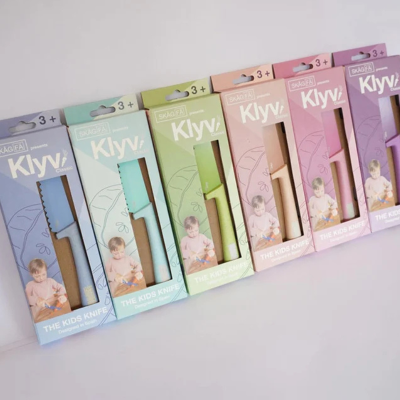 Klyv Classic Faca de Cozinha Infantil Aqua +3A | Farmácia d'Arrábida