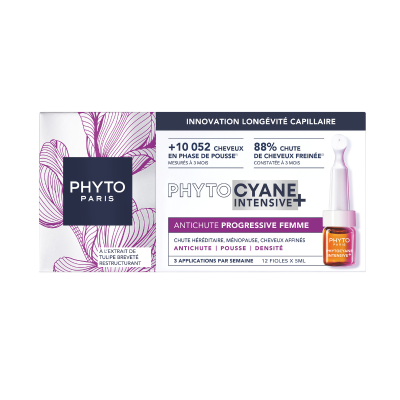 7610485 Phyto Phytocyane Intensive+ Mulher Tratamento Anti-Queda Ampolas 12x5ml