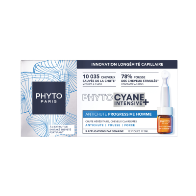 7610477 Phyto Phytocyane Intensive+ Homem Tratamento Anti-Queda Ampolas 12x5ml