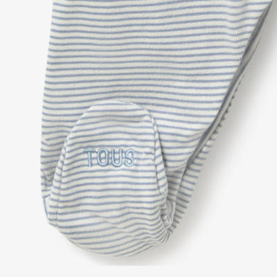 Tous Babygrow Bebé Riscas Azuis com Abotoado Frontal 1-3m | Farmácia d'Arrábida