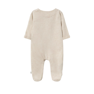 Tous Babygrow Bebé Riscas Bege com Abotoado Frontal 0-1m | Farmácia d'Arrábida
