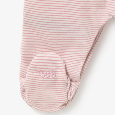 Tous Babygrow Bebé Riscas Rosa com Abotoado Frontal 0-1m | Farmácia d'Arrábida