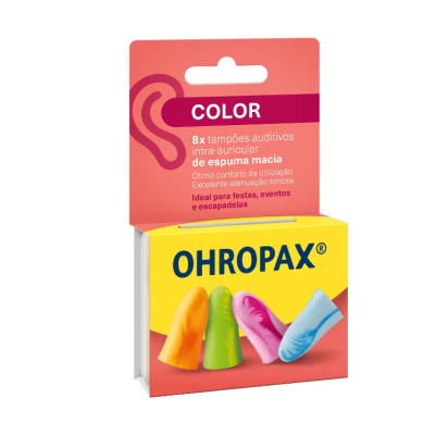 7560540 Ohropax Color Tampões Auriculares Espuma x8 | Proteção Auditiva