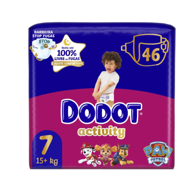 7599456 Dodot Activity Fraldas T7 15+kg x46 | Proteção Anti-Fugas