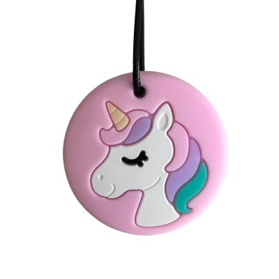 Jellystone Colar Mordedor Silicone Unicórnio Rosa | +3A Para Ansiedade Infantil