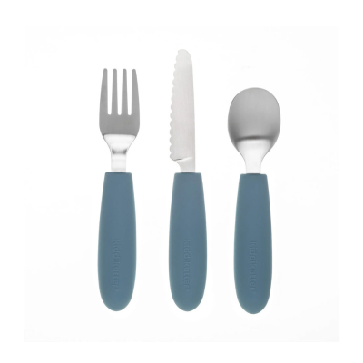 0726436094801 KiddiKutter Conjunto de Talheres Infantil Sky Blue 3 Peças | Faca, garfo e colher