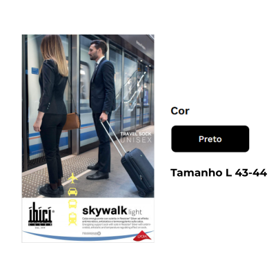 Ibici 70 Skywalk Light Meia Homem AD pelo Joelho L 43-44 Cor Preto