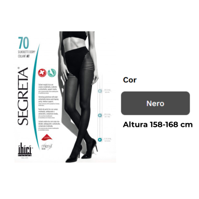 Ibici 70 Silhouette Derm Collants T2 158-168cm Cor Nero