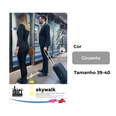 Ibici 140 Skywalk Meia Homem AD pelo Joelho S 39-40 Cor Cinzento