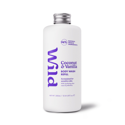 5060968415587 WILD Gel de Banho Natural Recarga Coco e Baunilha 300ml