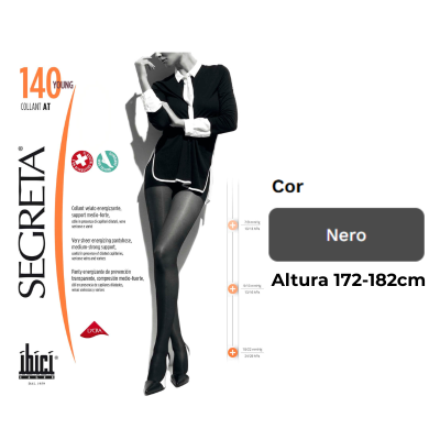 Ibici 140 Young Collants T4 172-182cm Cor Nero | Efeito modelador nas nádegas
