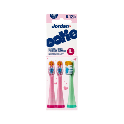7616037 Jordan Ootie Recarga Escova Elétrica L Rosa e Verde x3 6-12 Anos
