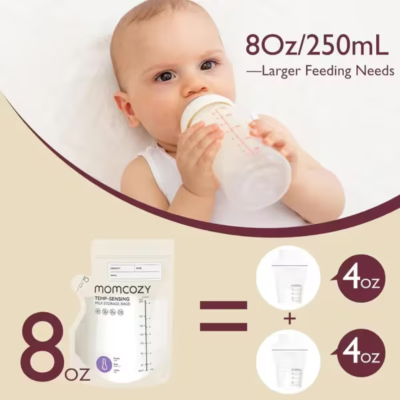 Momcozy Sacos Leite Materno com Termómetro x60 240ml por saco | Farmácia d'Arrábida