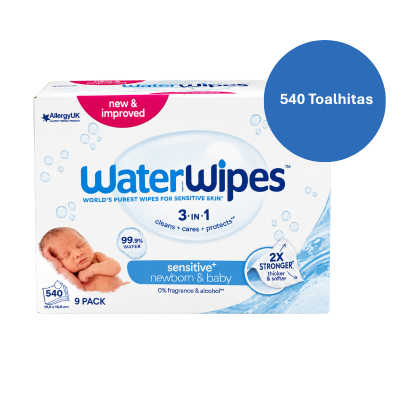 7473405 WaterWipes Toalhitas Biodegradáveis Bebé 9x60unidades 540 Toalhitas