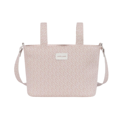 8435748612352 Pasito a Pasito Mala Maternidade Crossbody Maison Tender Flores Rosa Pvc Pele