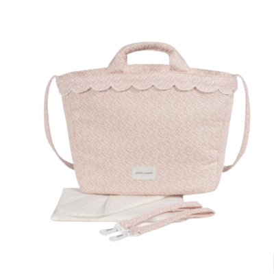 Pasito a Pasito Bolsa Carrinho Mala Maternidade Maison Tender Flores Rosa