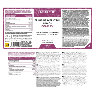 Nutralie Trans-Resveratrol & NAD+ Complex x60 Cápsulas | Farmácia d'Arrábida