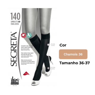 Ibici 140 Punta Aberta Meia AD pelo Joelho T4 39-40 Cor Chamois 36