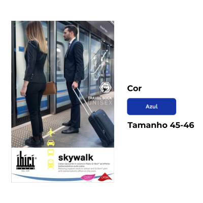 Ibici 140 Skywalk Meia Homem AD pelo Joelho Tamanho XL 45-46 Cor Azul