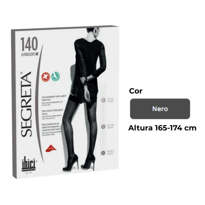 Ibici 140 Classic Stay Up Meia pela Raiz da Coxa T3 165-174cm Cor Nero