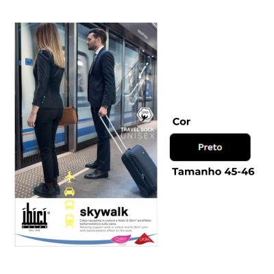 Ibici 140 Skywalk Meia Homem AD pelo Joelho XL 45-46 Cor Preto
