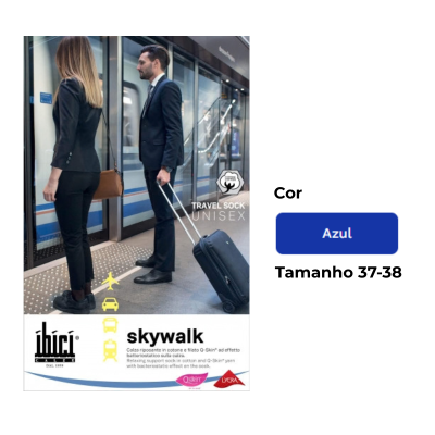 Ibici 140 Skywalk Meia Homem AD pelo Joelho XS 37-38 Cor Azul