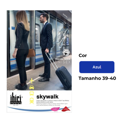 Ibici 140 Skywalk Meia Homem AD pelo Joelho S 39-40 Cor Azul