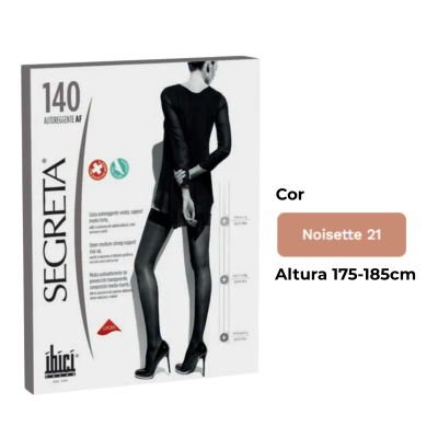 Ibici 140 Classic Stay Up Meia pela Raiz da Coxa T5 175-185cm Cor Noisette 21