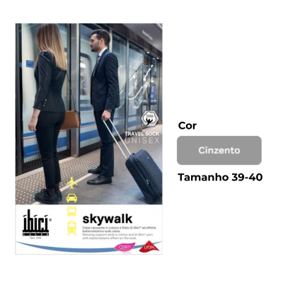 Ibici 140 Skywalk Meia Homem AD pelo Joelho S 39-40 Cor Cinzento