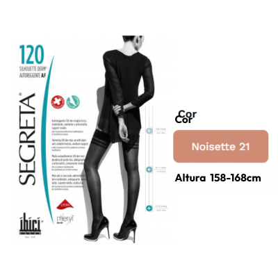 Ibici 120 Silhouette Derm Stay Up Pela Raiz da Coxa T2 158-168cm Cor Noisette 21