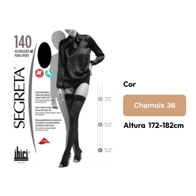 Ibici 140 Punta Aperta Stay Up pela Raiz da Coxa T4 172-182cm Cor Chamois 36