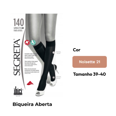 Ibici 140 Punta Aperta Meia AD pelo Joelho T4 39-40 Cor Noisette 21