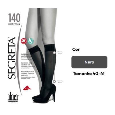 Ibici 140 Classic Meia AD pelo Joelho T5 40-41 Cor Nero